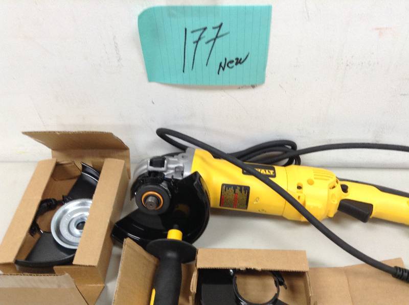 lot 177 image: Dewalt 120-Volt 4-12 in. x 6 in. Corded Angle Grinder with Trigger Grip never used