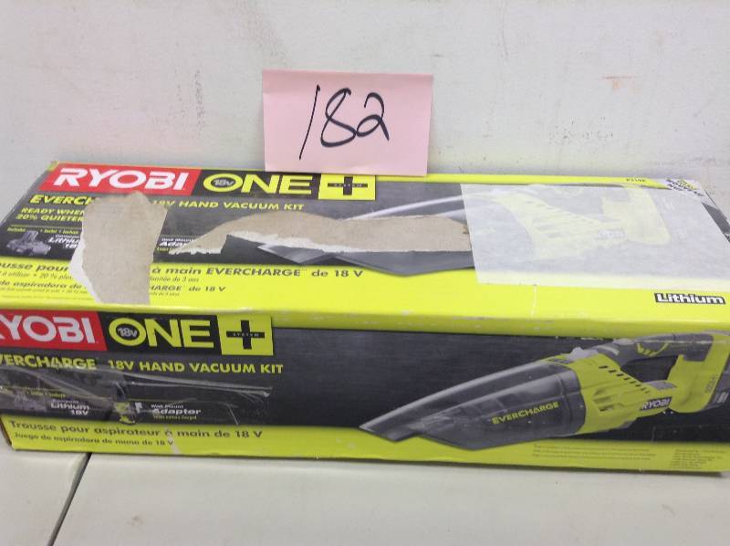 lot 182 image: Ryobi 18V Hand Vacuum Kit