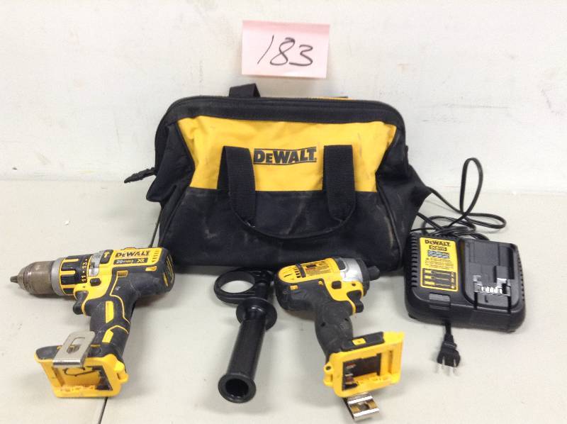 lot 183 image: Dewalt 20-Volt Max Lithium-Ion Cordless Brushless Combo Kit (2-Tool) no batteries included
