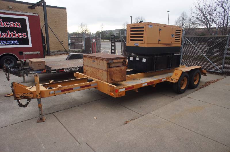 1968 TOTE TRAILER - 12000LBS - 21 LONG X 8 WIDE -  HIMOINSA 18KW GENERATOR ATTACHED - STEEL BED - RUNS AND WORKS - (# 9852)