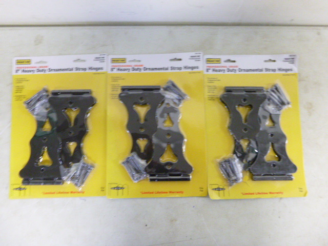 lot 503 image: 3 Packs of Project Pro Professional Grade Ornamental Strap Hinges