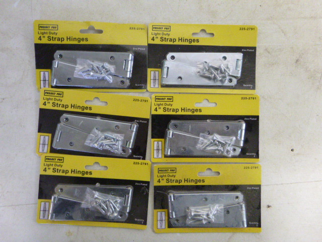 lot 512 image: 6 Packs of Project Pro Strap Hinges