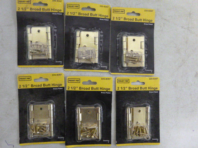lot 526 image: 6 Packs of Project Pro Broad Butt Hinges