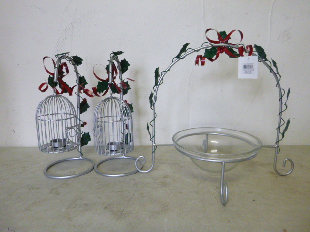 lot 572 image: 2 Christmas Candle Holders