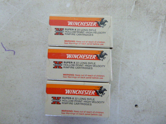 lot 597 image: 3 Boxes of Winchester Super-X 22 Long Rifle Shells