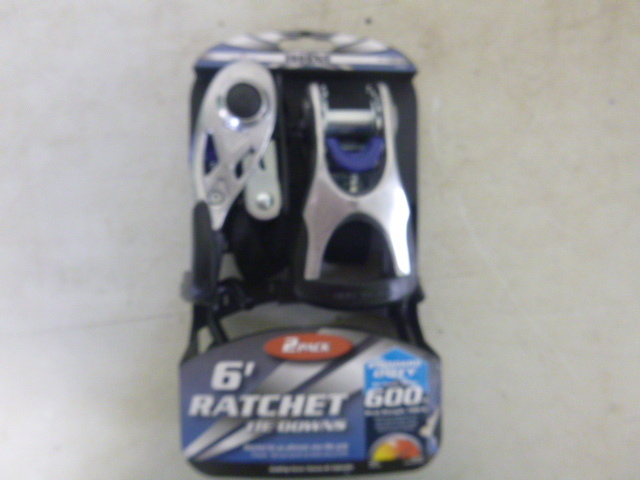 lot 64 image: 2 Packs of Titan Ratchet Tie Downs with J Hooks