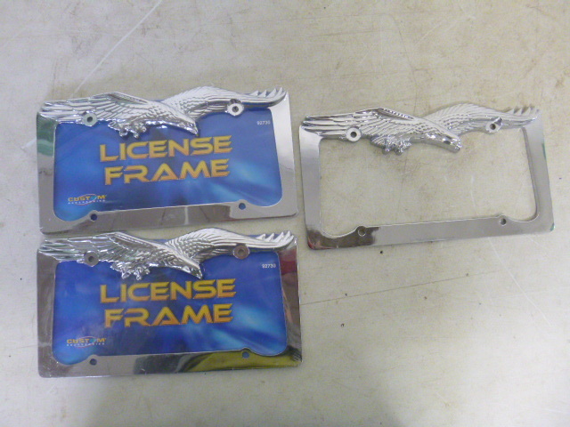 lot 119 image: 3 Eagle License Plate Frames