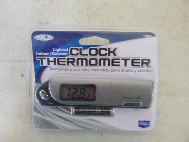 lot 147 image: Custom Clock Thermometer IndoorOutdoor