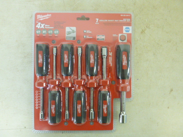 lot 174 image: Milwaukee 7 Piece Hollow Shaft Metric Nut Driver Set