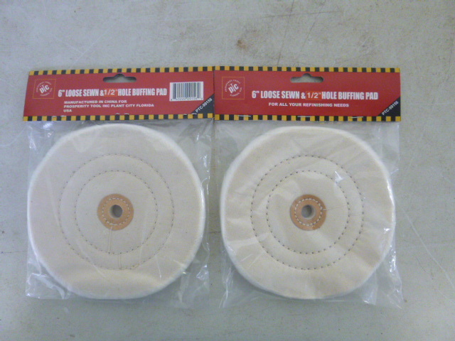 lot 196 image: 2 PTC 6 Loose Sewn 12 Hole Buffing Pads