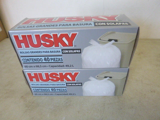 lot 284 image: 2 Boxes of Husky Flap Tie Kitchen Bags
