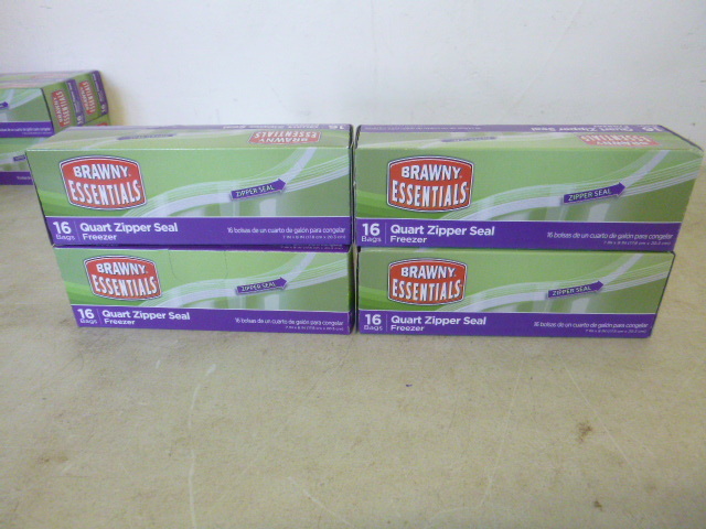 lot 293 image: 4 Boxes of Brawny Essentials Quart Zipper Bags