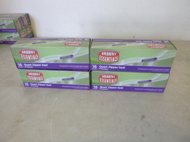 lot 295 image: 4 Boxes of Brawny Essentials Quart Zipper Bags