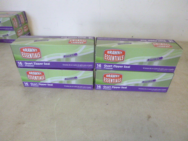 lot 296 image: 4 Boxes of Brawny Essentials Quart Zipper Bags