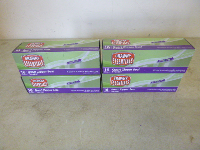 lot 306 image: 4 Boxes of Brawny Essentials Quart Zipper Bags