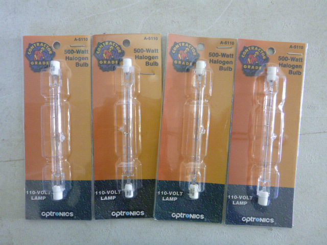 lot 347 image: 4 Optronics 500 Watt Halogen Bulbs