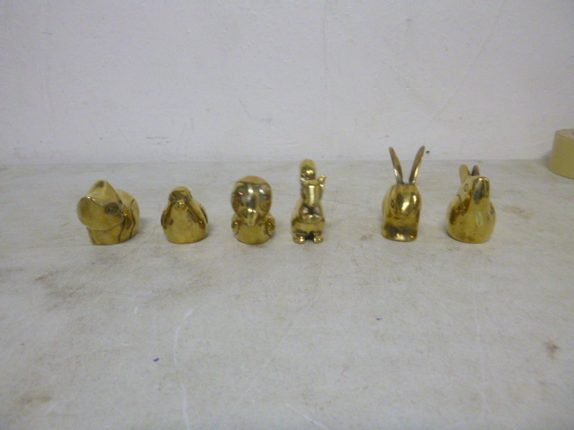 lot 448 image: 6 Brass Animal Figurines