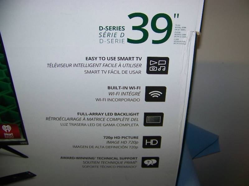lot 5 image: 39, Vizio, SMART, LED HDTV  Television - BRAND NEW