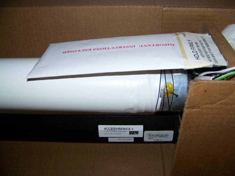 lot 22 image: Draper, ACCESSV GUTS, 113 Diagonal, Electric  Motorized Projection  Movie Screen with ILT Control Switch - BRAND NEW