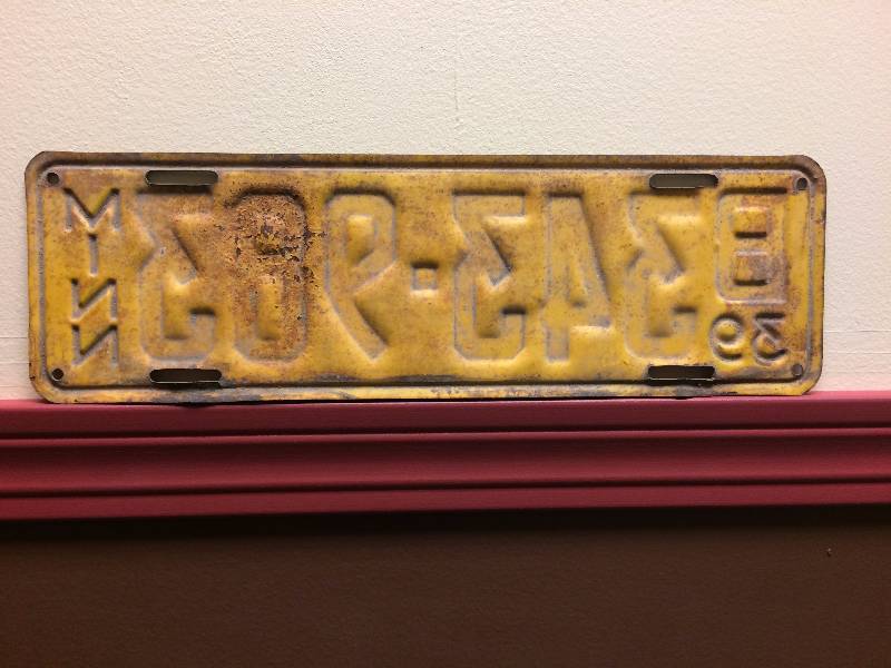 Vintage 1939 License Plate