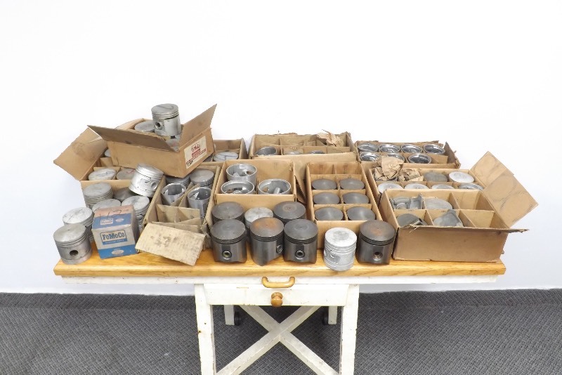 lot 36 image: Large Lot of Vintage New Old Stock Ford Motor Company Pistons