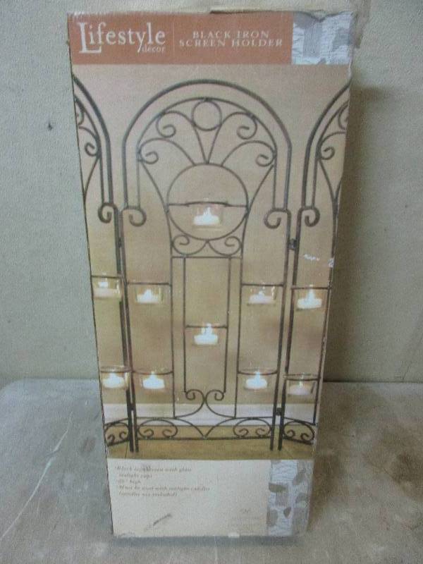 black iron candle holder