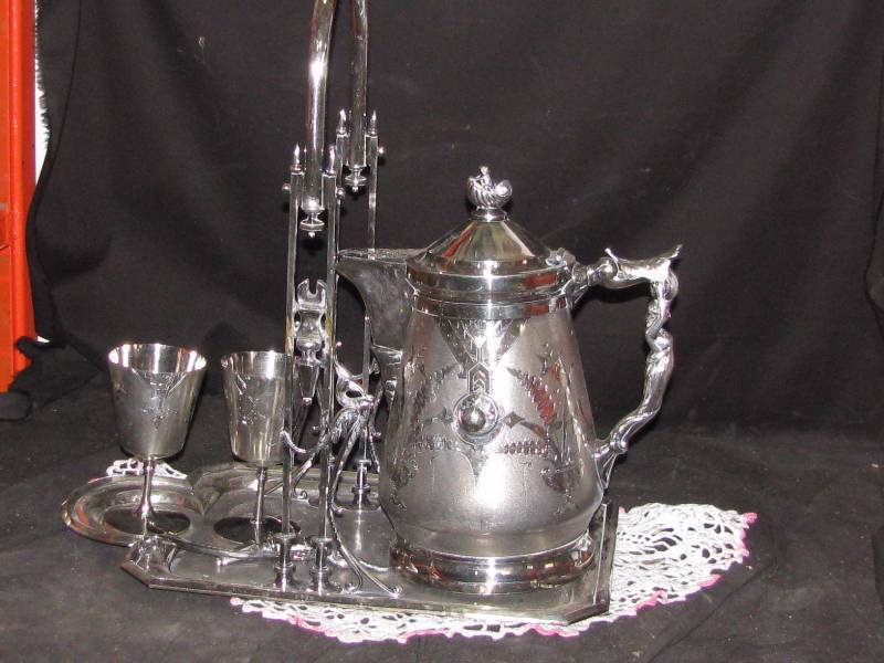 Silver Plate Tilting Water Pitcher