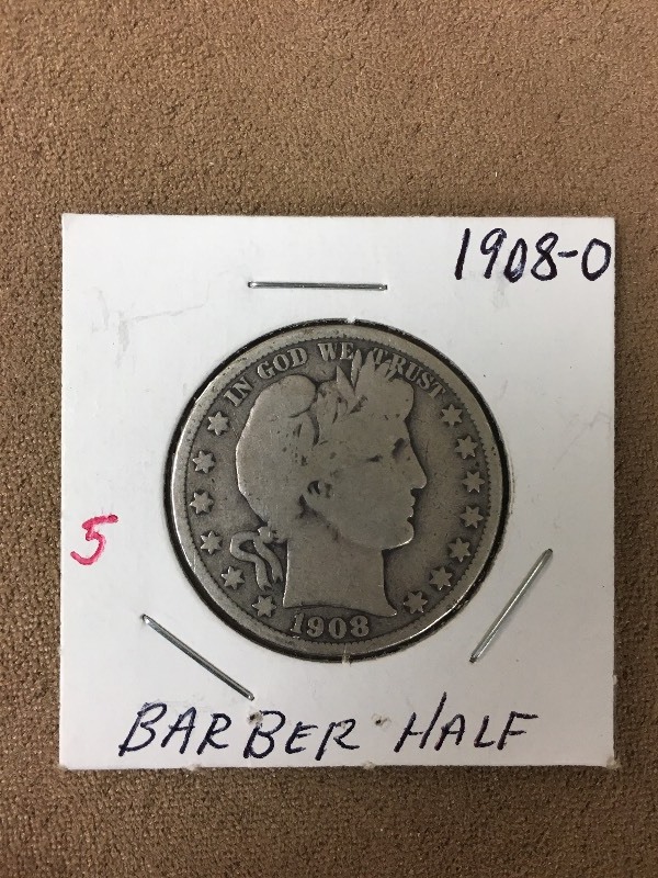 1908-O Barber Half Dollar...