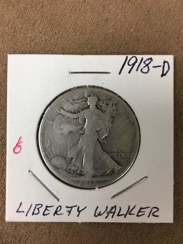 1918-D Liberty Walker Half Dollar...