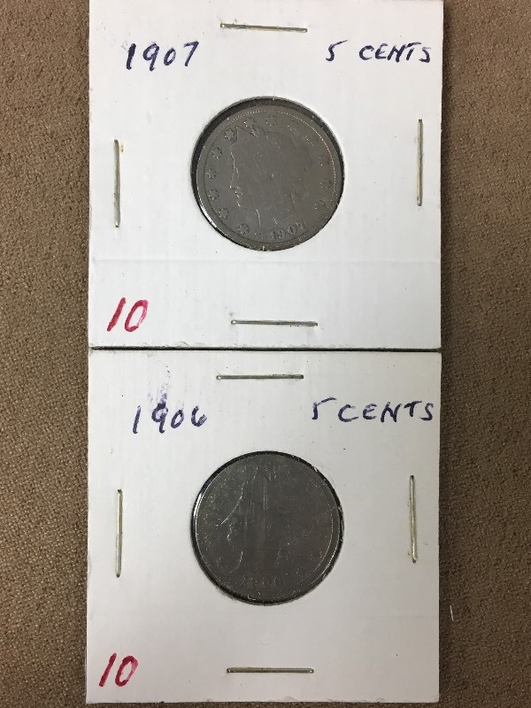 1906 and 1907 Liberty V Nickel...