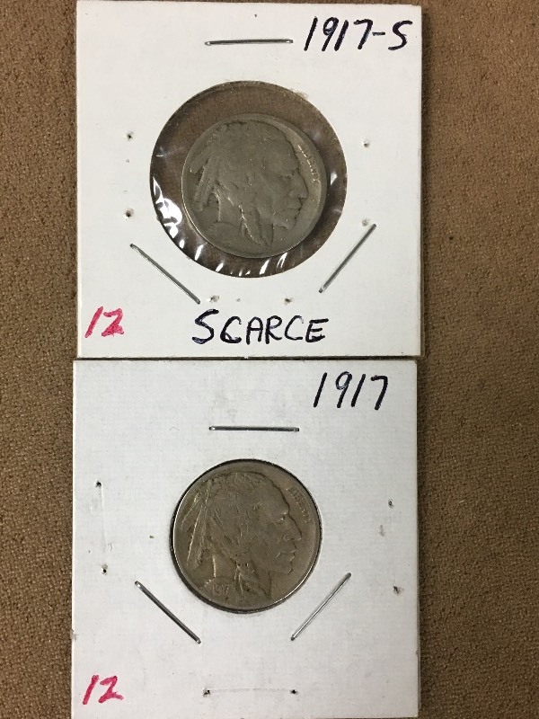 1917 and 1917-S Buffalo Nickel    S...