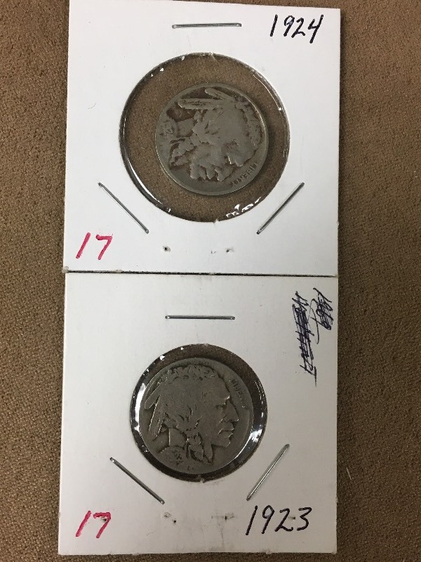 1923 and 1924 Buffalo Nickels...