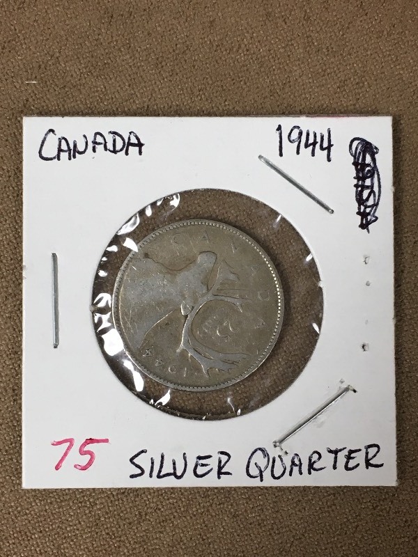1944 Canadian Silver Quarter...