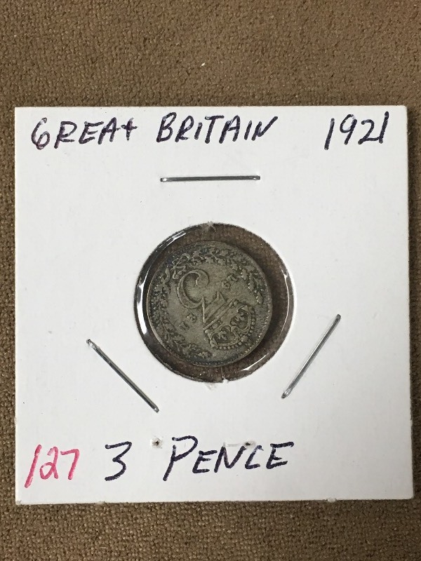 1921 Great Britian Silver 3 Pence P...