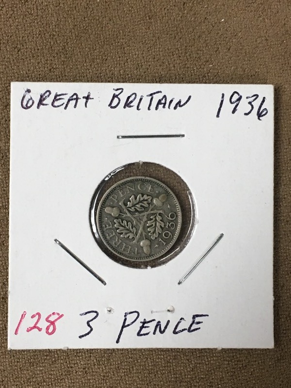 1936 Great Britian Silver 3 Pence P...