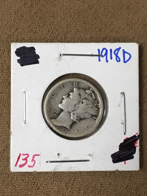 1918-D Silver Mercury Dime ...