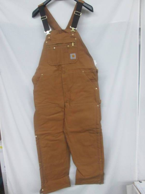 lot 30 image: Carhartt Mens Quilt Zip-to-Thigh Bib Overall - Brown