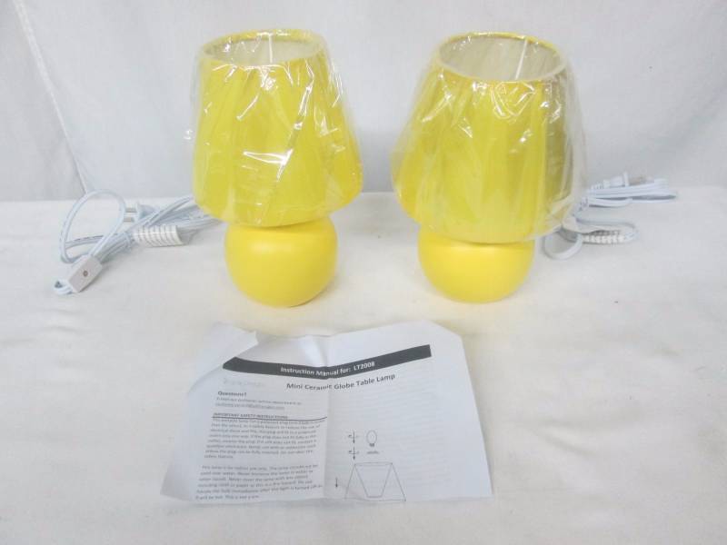 lot 71 image: Simple Designs Mini Globe Table Lamp 2-pk.