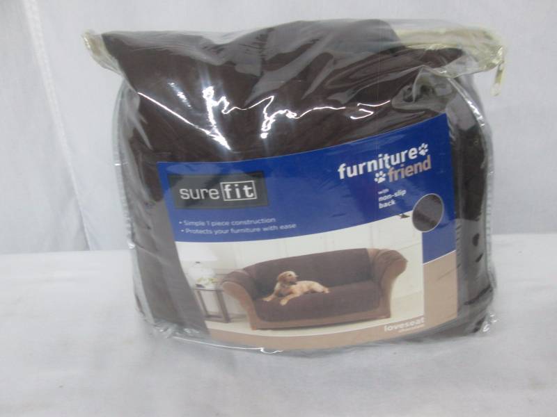 lot 76 image: Sure Fit Microfiber Nonskid Pet Loveseat Cover