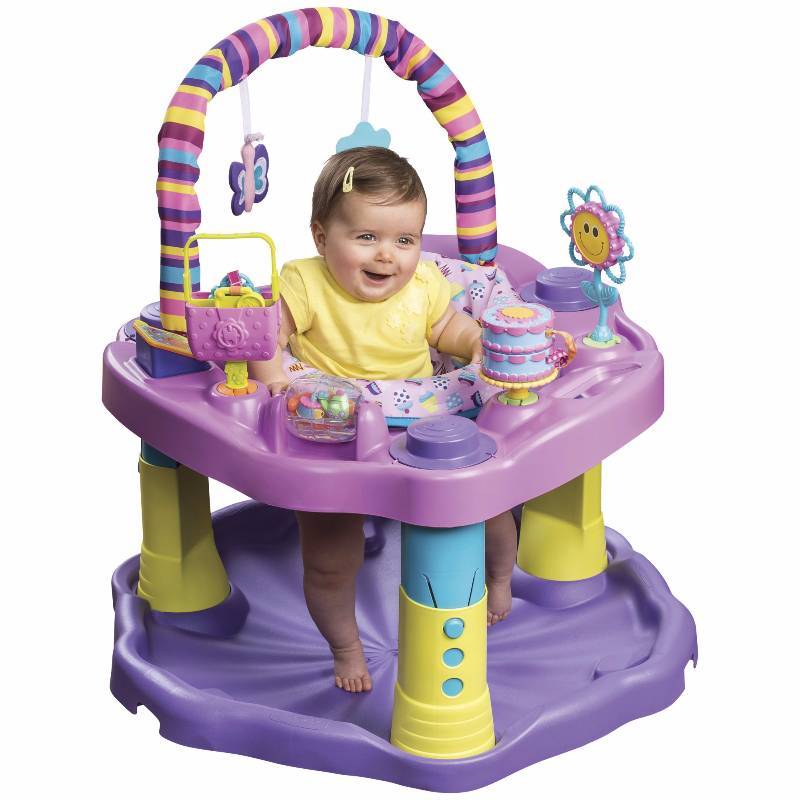 lot 13 image: Evenflo Sweet Tea Party Bounce & Learn ExerSaucer Activity Center