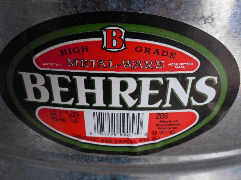lot 20 image: GALVANIZED ROUND TUB