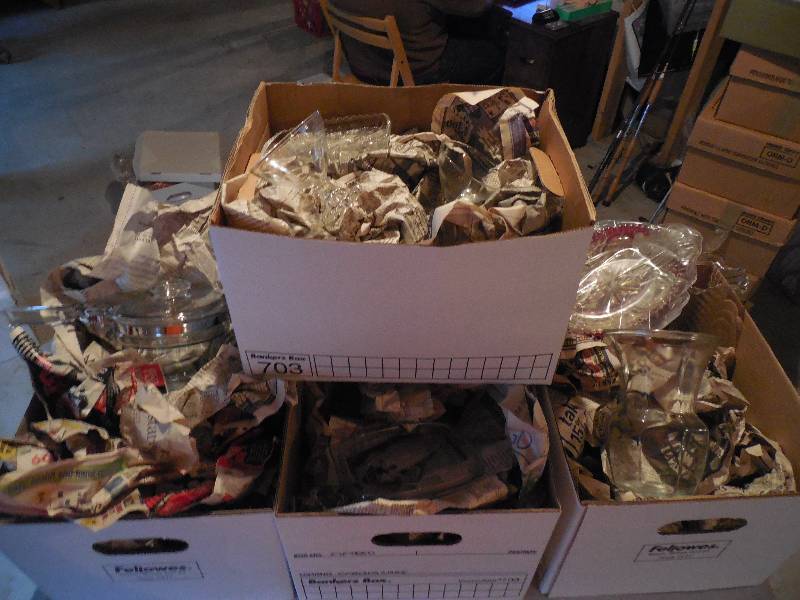 lot 55 image: MASSIVE LOT OF GLASSWARE