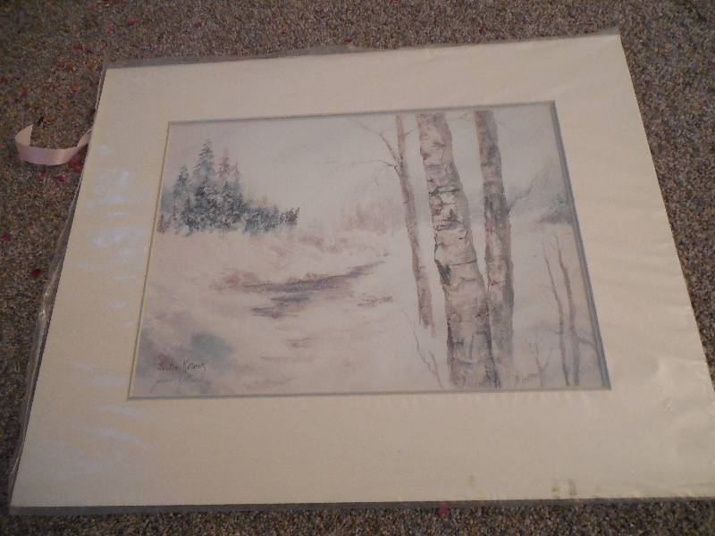 lot 73 image: PRINT BIRCH TREE PAINTING BY JACKIE KOTLAREK