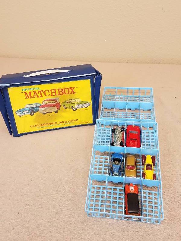 lot 31 image: Vintage Matchbox Car Case with Cars