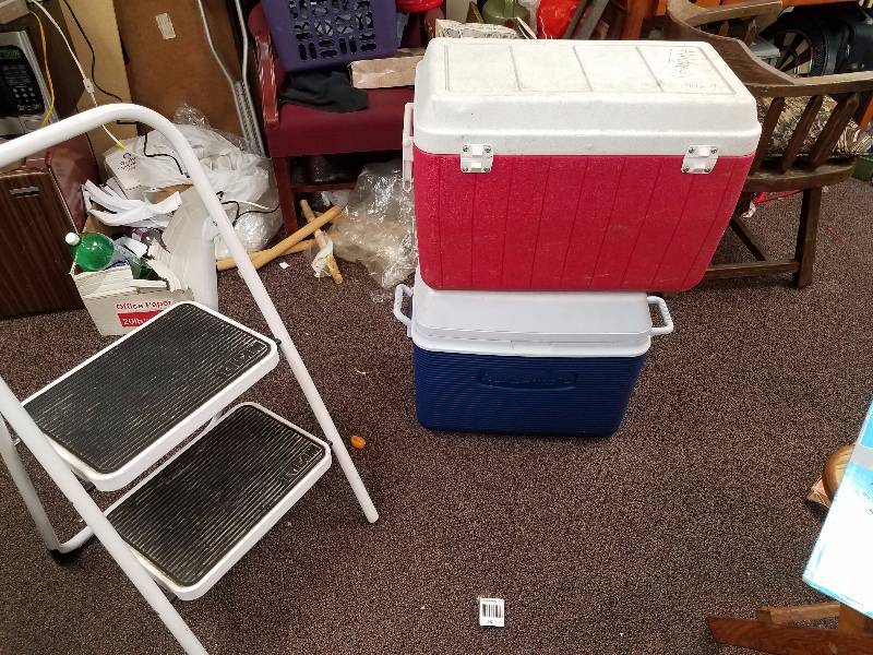 lot 116 image: 2 Coolers and Stepstool