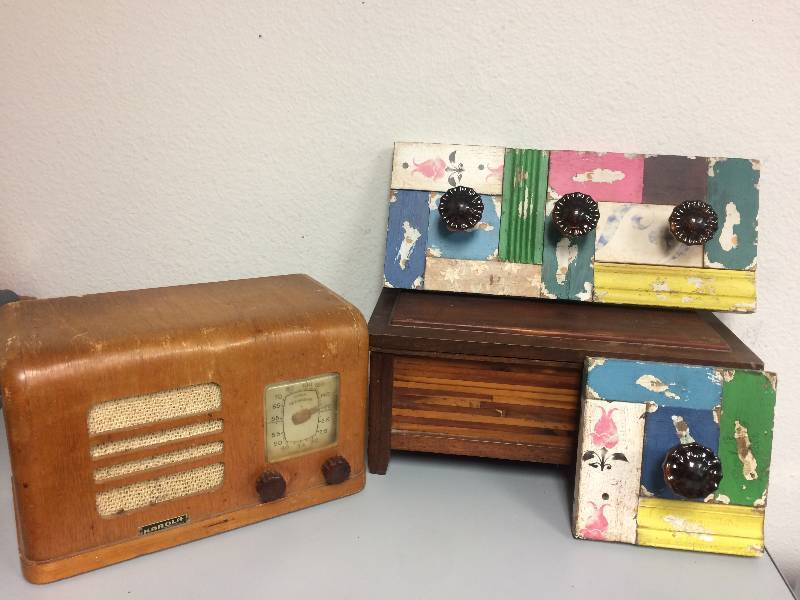 Karola Radio, Wood Box and Coat Rack