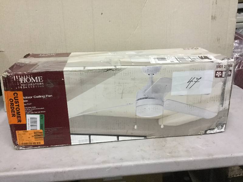 lot 47 image: Home Decorators Carrington 60 in. White Ceiling Fan Never used