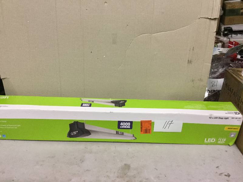 lot 117 image: Commercial Electric 42 in. Brushed Nickel LED Shop Light