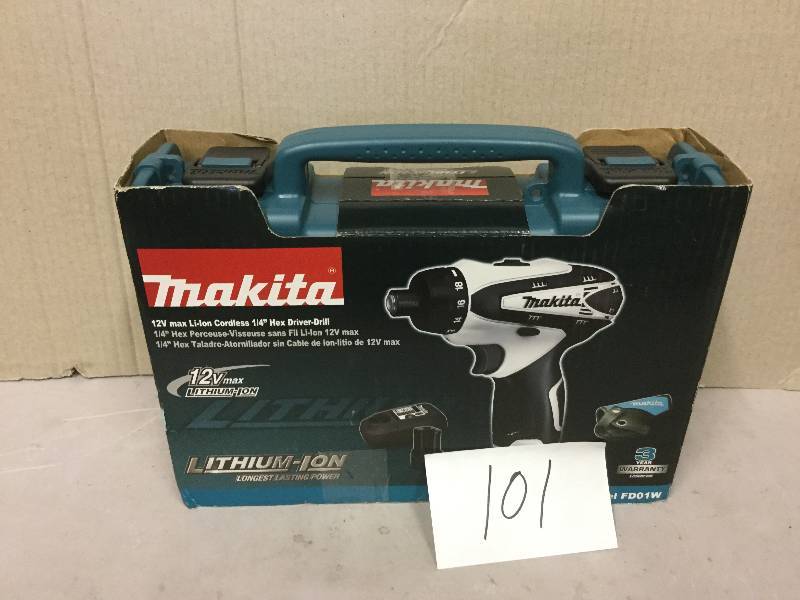 lot 101 image: Makita 12V Max Li-ion Cordless 1.4 HEX Drive Drill