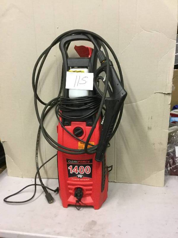 lot 115 image: Clean Force 1400 PSI Preassure Washer